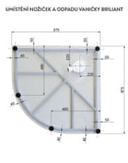 Arttec BRILIANT 90 x 90 cm - Sprchový box model 1 Strop čiré sklo