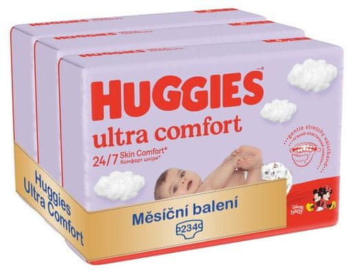 Huggies měsíční balení Ultra Comfort Mega 3, 234 ks