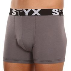 Styx Pánské boxerky long sportovní guma tmavě šedé (U1063) - velikost L