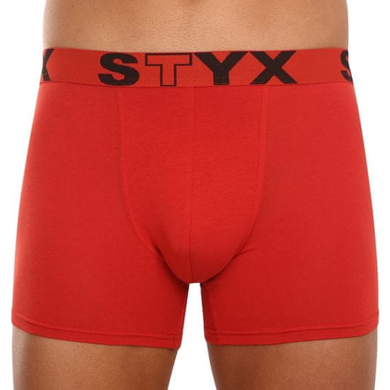 Styx Pánské boxerky long sportovní guma červené (U1064)