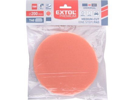 Extol Premium Leštící kotouč (8804514) pěnový, T40, oranžový, Ř200x30mm, suchý zip Ř180mm