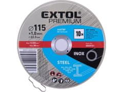 Extol Premium Řezný kotouč (8808101) na ocel/nerez, 10ks, 115x1,0x22,2mm