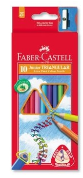 Faber-Castell Faber-Castell, Trojhranné tužky Jumbo + ořezávátko, 10 kusů