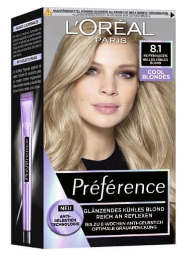 Loreal Professionnel Loreal, Preference, Barva na vlasy 8.1, 1 kus