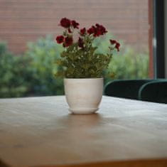botle Keramický květináč Kulatý s podšálkem světle šedá 21,5 cm lesk s drenážním otvorem