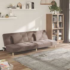 Greatstore 2místná rozkládací pohovka se 2 polštáři taupe textil