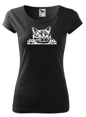 Fenomeno Dámské tričko Kočka - černé Velikost: S