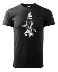Fenomeno Pánské tričko Papoušek - černé Velikost: 2XL