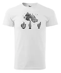 Fenomeno Pánské tričko Rybka - bílé Velikost: M
