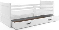 eoshop Dětská postel RICO 1 90x200 cm, bílá/bílá (Volba matrace: Pěnová matrace)