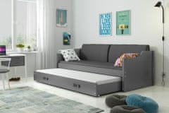 eoshop Dětská postel s přistýlkou DAVID 80x190 cm, grafitová/grafitová (Volba matrace: Pěnová matrace)
