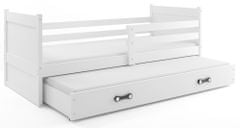 eoshop Dětská postel s přistýlkou RICO 2 90x200 cm, bílá/bílá (Volba matrace: Pěnová matrace)