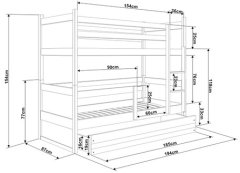 eoshop Patrová postel RICO 80x190 cm, bílá/zelená (Volba matrace: Pěnová matrace)