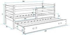 eoshop Dětská postel s přistýlkou ERYK 2 80x190 cm, borovice/modrá (Volba matrace: Pěnová matrace)