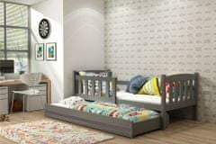 eoshop Dětská postel s přistýlkou KUBUS 2 80x190 cm, grafitová/grafitová (Volba matrace: Pěnová matrace)