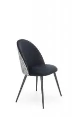 Halmar Čalouněná jídelní židle K478, černá / bílá