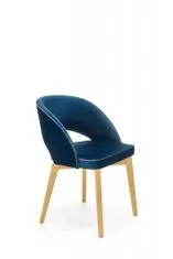 Halmar Čalouněná jídelní židle MARINO, modrá, dub