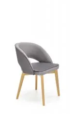 Halmar Čalouněná jídelní židle MARINO, šedá, dub