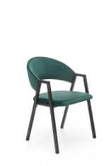 Halmar Čalouněná jídelní židle K473, tmavě zelená