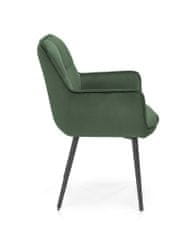 Halmar Čalouněná jídelní židle K463, tmavě zelená