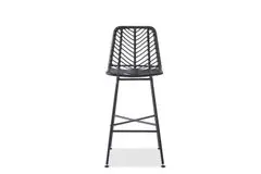 Halmar Ratanová barová židle H97, černá, ratan/kov