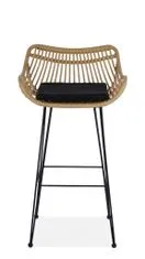 Halmar Ratanová barová židle H105, přírodní/černá, ratan/kov