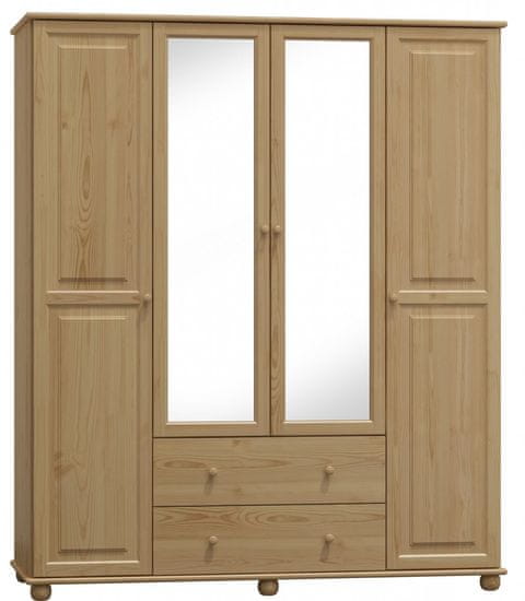 eoshop Šatní skříň 75-4 Klasik (Barva dřeva: barva bílá, Šířka: 160 cm)