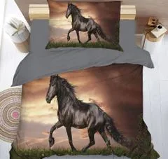 Bavlissimo 2-dílné povlečení s 3D motivem kůň hnědý 140x200 cm