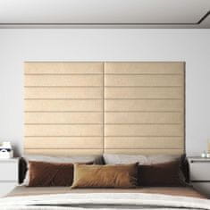 Vidaxl Nástěnné panely 12 ks krémové 90 x 15 cm textil 1,62 m²