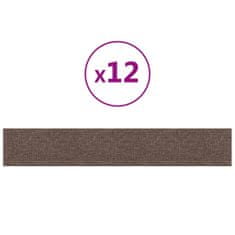 Vidaxl Nástěnné panely 12 ks taupe 90 x 15 cm textil 1,62 m²