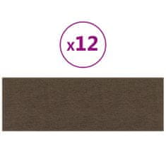 Vidaxl Nástěnné panely 12 ks hnědé 90 x 30 cm textil 3,24 m²