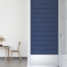 Vidaxl Nástěnné panely 12 ks modré 90 x 15 cm textil 1,62 m²