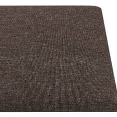 Vidaxl Nástěnné panely 12 ks taupe 90 x 15 cm textil 1,62 m²