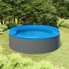 Greatstore Nadzemní bazén se schůdky a čerpadlem 350 x 90 cm šedý