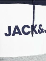 Jack&Jones Modro-šedá mikina s kapucí Jack & Jones XXL