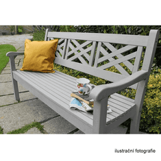 KONDELA Dřevěná zahradní lavička, šedá, 150 cm, FABLA