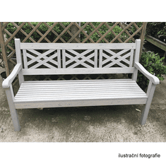 KONDELA Dřevěná zahradní lavička, šedá, 150 cm, FABLA