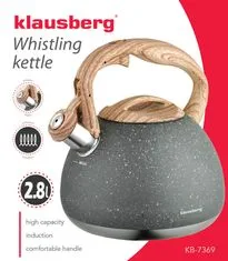 KLAUSBERG Ocelová konvice 2,8l, Wood Line, Kb-7509