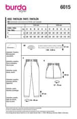 Burda Střih Burda 6015 - Džíny "mrkváče", džínové šortky