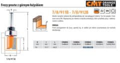 CMT Cmt Přímá fréza Hm D=16 I=31,7 L=60 S=8 s horním ložiskem