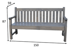 Rojaplast LONDON zahradní lavice dřevěná ŠEDÁ