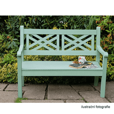 KONDELA Dřevěná zahradní lavička, neo mint, 124 cm, FABLA