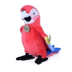 Rappa Plyšový papoušek Ara, červený, 25 cm