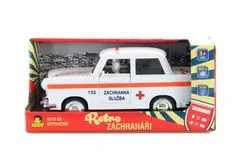 Zaparkorun.cz Retro autíčko Trabant 601 na setrvačník, záchranná služba, 18 cm