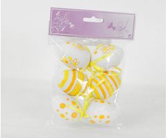 Autronic Vajíčka plastová 6cm, cena za 1 sáček (6 ks), žluto-bílé VEL810245