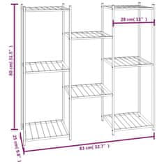 Greatstore Stojan na květiny 83 x 25 x 80 cm černý železo