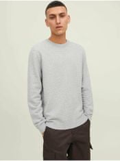 Jack&Jones Světle šedý žebrovaný basic svetr Jack & Jones Otto S