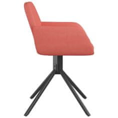Vidaxl Otočné jídelní židle 2 ks růžové samet