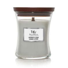 Woodwick vonná svíčka Lavender & Cedar (Levandule a cedr) 275g