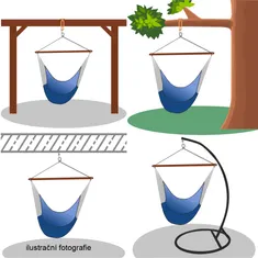 KONDELA Stojan na závěsné houpací křeslo, bílá, OTAN NEW TYP 2
